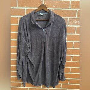 High Sierra XL Brown Quarter Zip Fleece Pullover Outdoor Hiking Casual